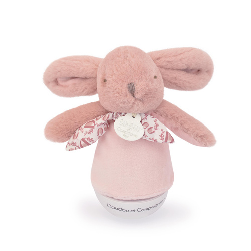 DOUDOU - lampka nocna muzyczna Lapin Doudou Culbuto, Doudou et Compagnie, 16 cm, różowa