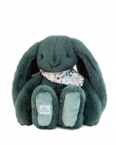 DOUDOU ET COMPAGNIE - pluszowy królik Lapin Fleurette, 35 cm, zielony eukaliptusowy