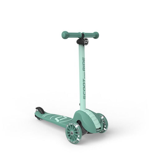 SCOOTANDRIDE - Highwaykick 3S - hulajnoga z systemem sterowania 2w1 i kółkami LED składana 3+, forest