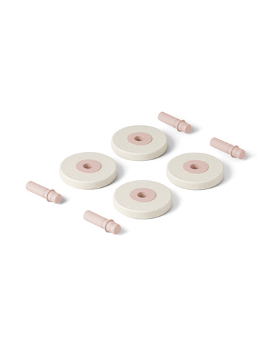 MODU - zestaw 4 piankowych kół, Sand Grey / Soft Rose