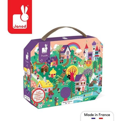Janod - Puzzle obserwacyjne w walizce Baśnie 24 elementy 3+