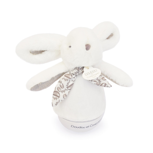 DOUDOU - lampka nocna muzyczna Lapin Doudou Culbuto, Doudou et Compagnie, 16 cm, biała
