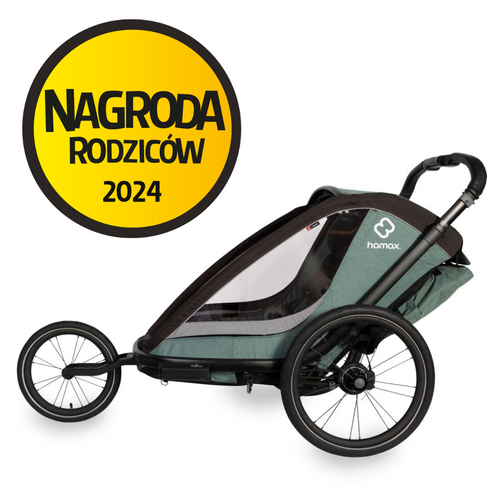 Hamax COCOON ONE - Przyczepka rowerowa pojedyncza/wózek do biegania - Green/black