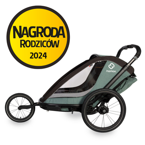 Hamax - Przyczepka rowerowa COCOON ONE z zestawem do biegania - Green/black