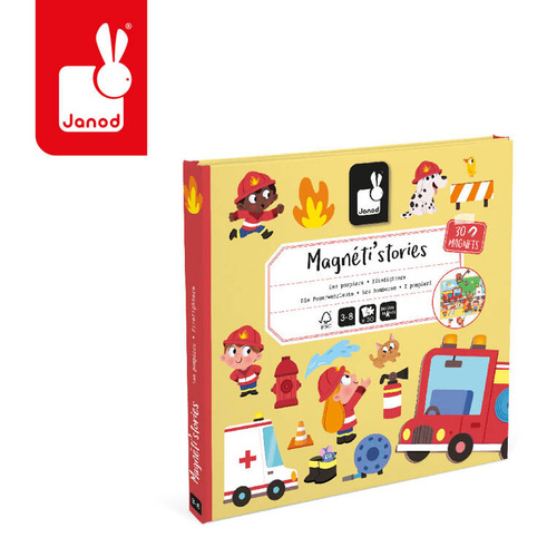 Janod - Magnetyczna układanka Strażacy Magneti'stories 3+