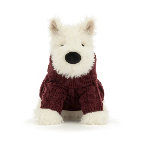 Jellycat - Terrier Kremowy w Swetrze Munro Scottie 25 cm