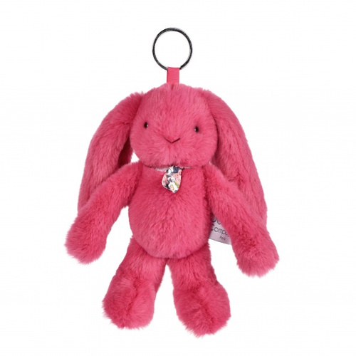 DOUDOU ET COMPAGNIE - zawieszka do torebki Lapin Fleurette, fuksja