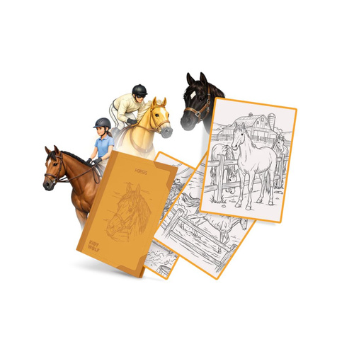 KIDYWOLF - zestaw uzupełniający do KIDYDRAW-PAD 8+, horses