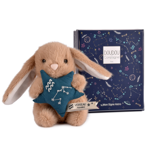 DOUDOU - pluszowy królik ze znakiem zodiaku DOUDOU ASTRO, Doudou et Compagnie, 12 cm, wodnik