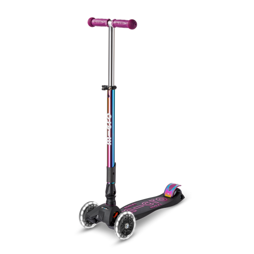 MICRO - składana hulajnoga trójkołowa Maxi Deluxe LED, purple neochrome