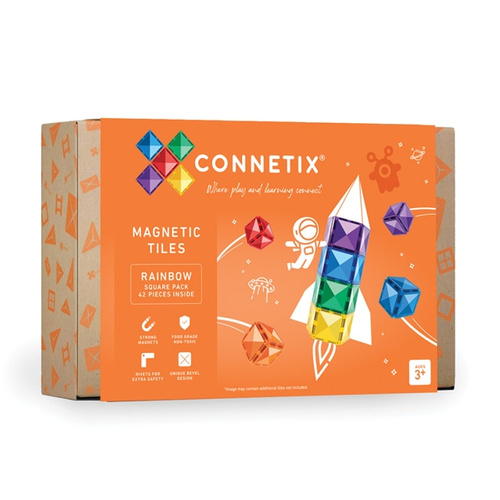 CONNETIX - Klocki magnetyczne Rainbow Square Pack - 42 el.