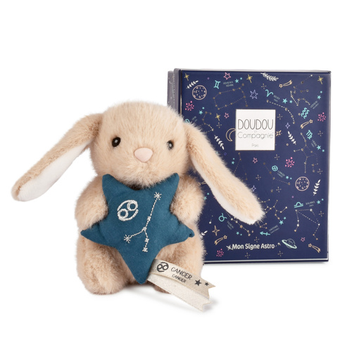 DOUDOU - pluszowy królik ze znakiem zodiaku DOUDOU ASTRO, Doudou et Compagnie, 12 cm, rak