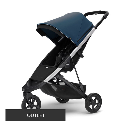 Wózek spacerowy Thule Spring - Aluminum/MajolicaBlue [OUTLET - KOŃCÓWKA SERII]